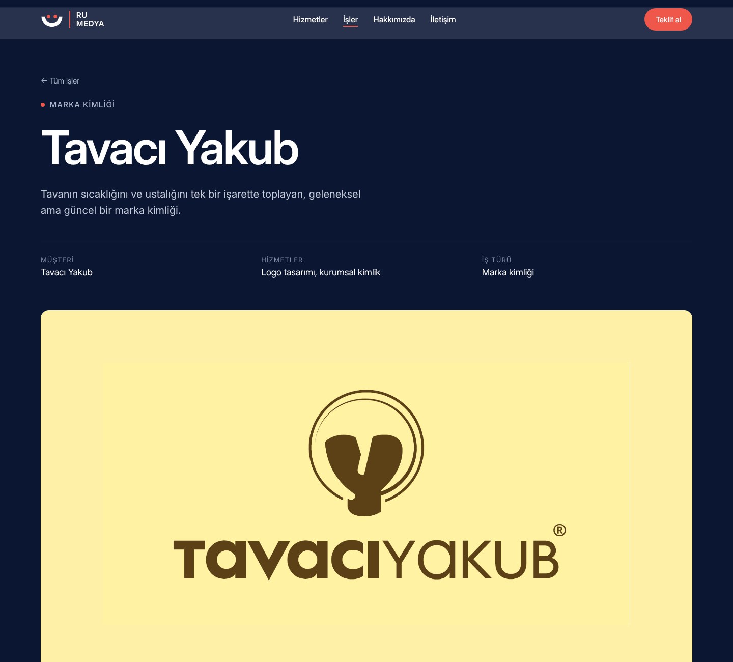 Her iş için ayrı proje sayfası